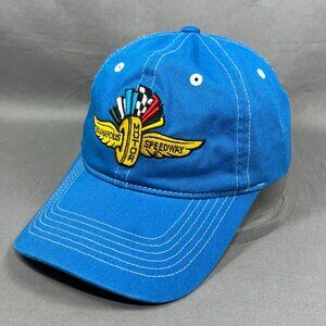 Indianapolis Motor Speedway Strapback Hat Cap Blue IndyCar 500 Racing Dad Mens